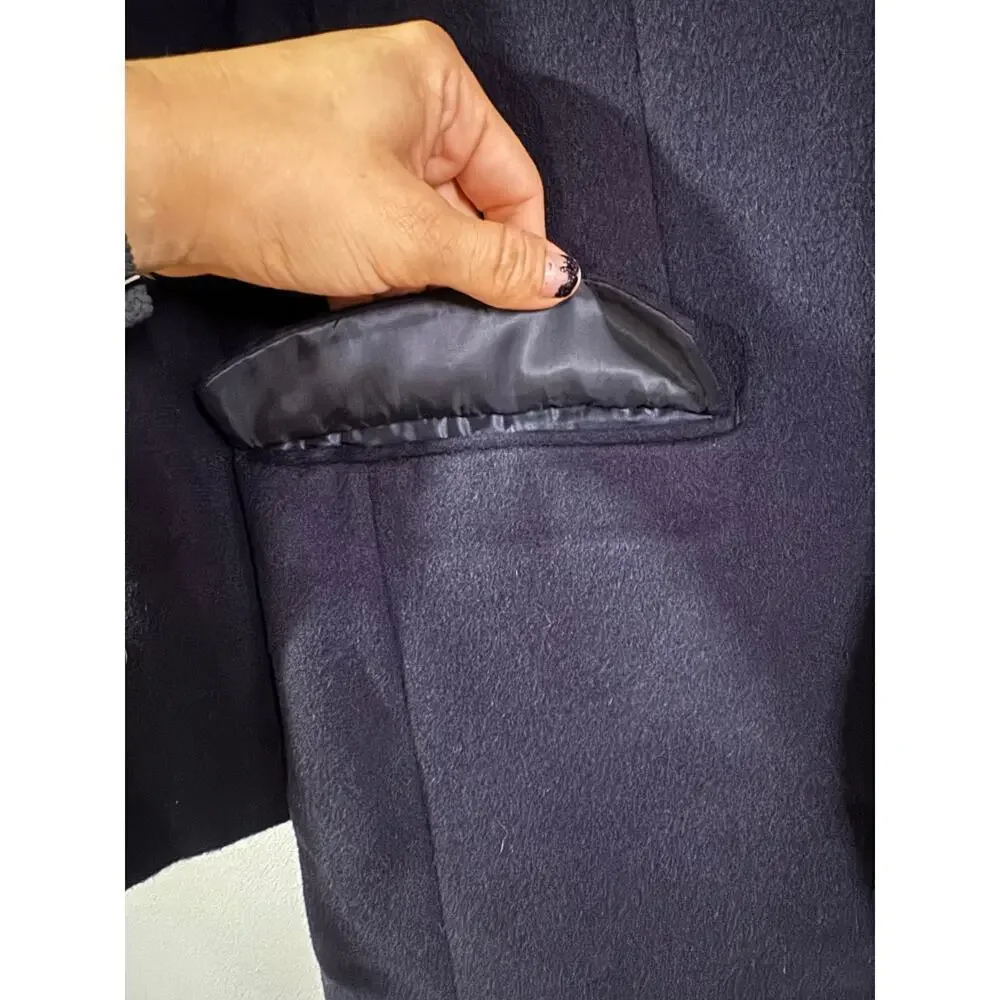 LAUREN Ralph Lauren 100% camel hair navy two button blazer size 44R